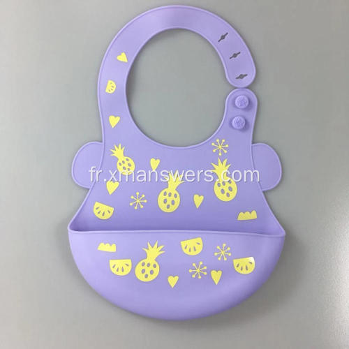 Bavoir en silicone souple réglable sur mesure pour enfants